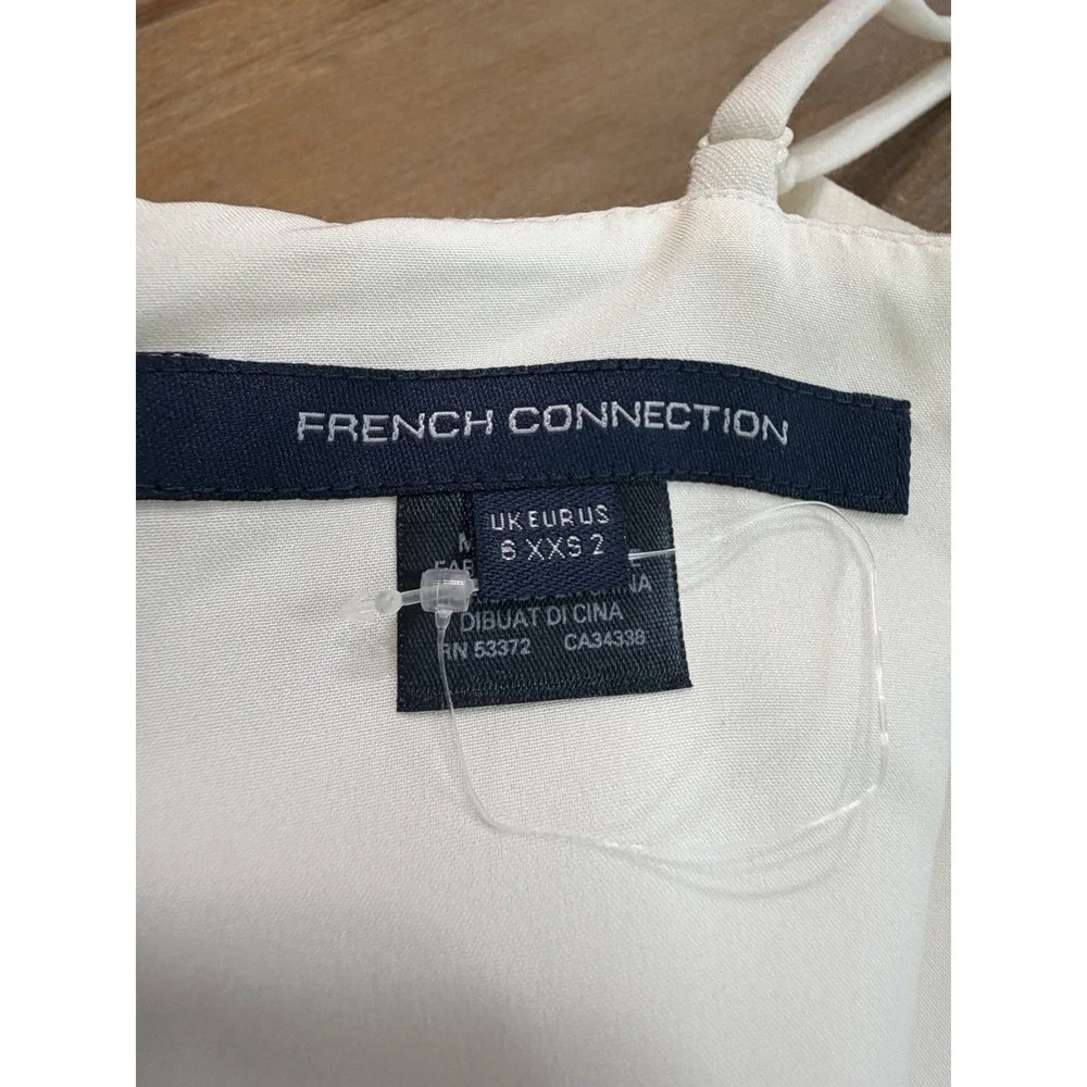 French Connection‎ Whisper White Faux Wrap Mini Dress Size 2 Spaghetti Strap